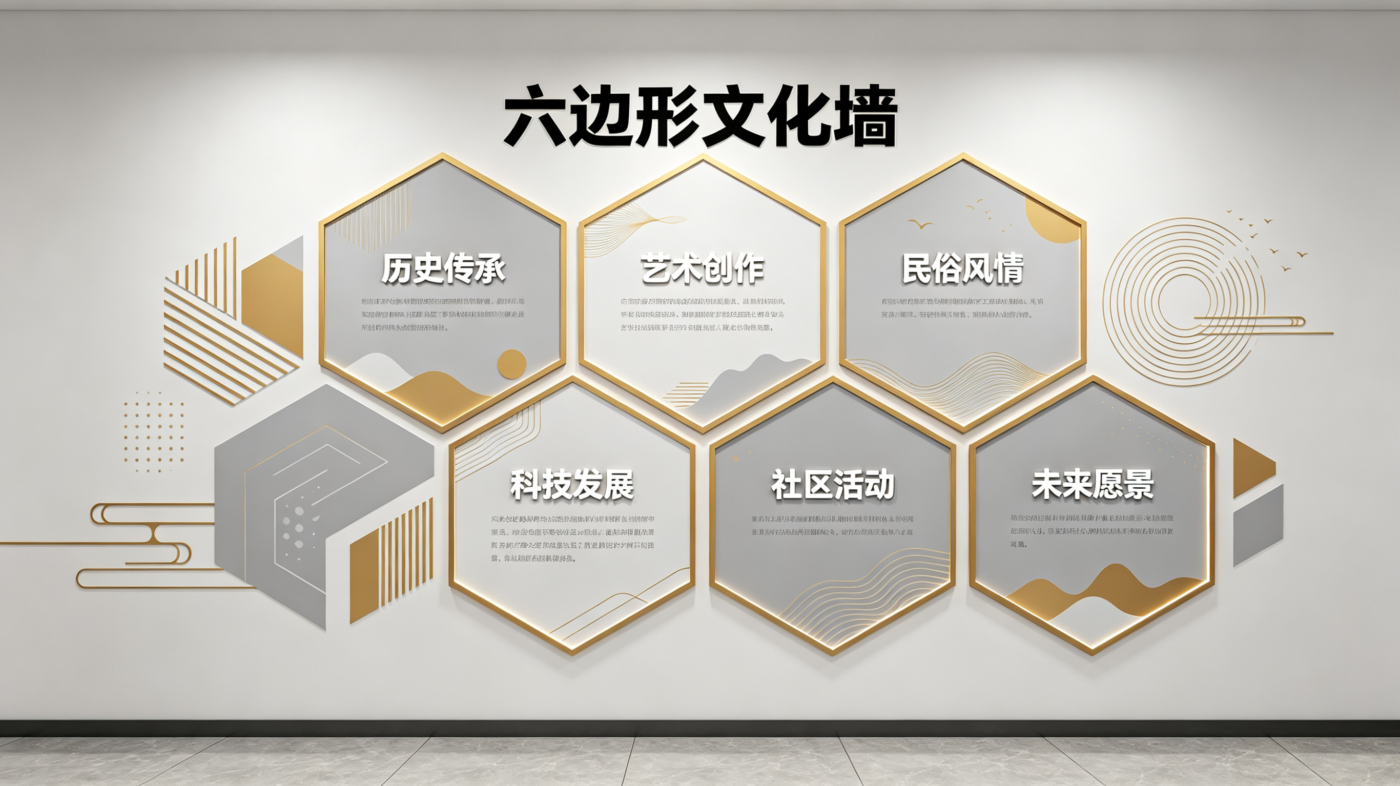 墨江企业文化墙 | 六边形信息美学